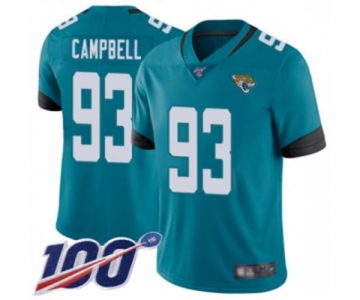 Men's Jacksonville Jaguars #93 Calais Campbell Teal Green Alternate Vapor Untouchable Limited Player 100th Season Football Jersey