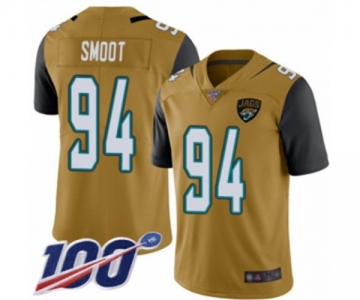 Men's Jacksonville Jaguars #94 Dawuane Smoot Limited Gold Rush Vapor Untouchable 100th Season Football Jersey