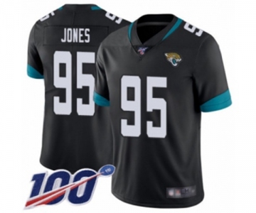 Men's Jacksonville Jaguars #95 Abry Jones Black Team Color Vapor Untouchable Limited Player 100th Season Football Jersey