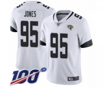 Men's Jacksonville Jaguars #95 Abry Jones White Vapor Untouchable Limited Player 100th Season Football Jersey