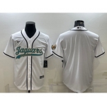 Men's Jacksonville Jaguars Blank White With Patch Cool Base Stitched Baseball Jersey