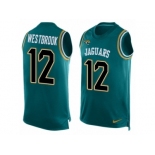 Men's Nike Jacksonville Jaguars #12 Dede Westbrook Limited Teal Green Player Name & Number Tank Top NFL Jersey