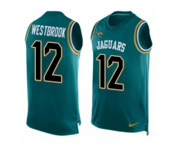 Men's Nike Jacksonville Jaguars #12 Dede Westbrook Limited Teal Green Player Name & Number Tank Top NFL Jersey