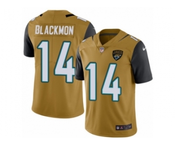 Men's Nike Jacksonville Jaguars #14 Justin Blackmon Limited Gold Rush NFL Jersey