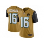 Men's Nike Jacksonville Jaguars #16 Denard Robinson Limited Gold Rush NFL Jersey