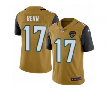 Men's Nike Jacksonville Jaguars #17 Arrelious Benn Limited Gold Rush NFL Jersey