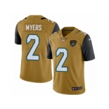 Men's Nike Jacksonville Jaguars #2 Jason Myers Limited Gold Rush NFL Jersey