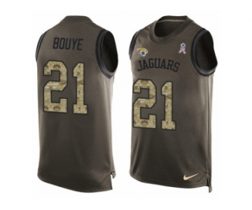 Men's Nike Jacksonville Jaguars #21 A.J. Bouye Limited Green Salute to Service Tank Top NFL Jersey