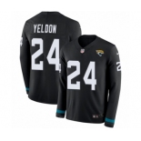 Men's Nike Jacksonville Jaguars #24 T.J. Yeldon Limited Black Therma Long Sleeve NFL Jersey