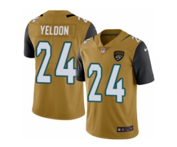 Men's Nike Jacksonville Jaguars #24 T.J. Yeldon Limited Gold Rush NFL Jersey