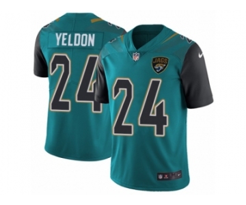 Men's Nike Jacksonville Jaguars #24 T.J. Yeldon Vapor Untouchable Limited Teal Green Team Color NFL Jersey