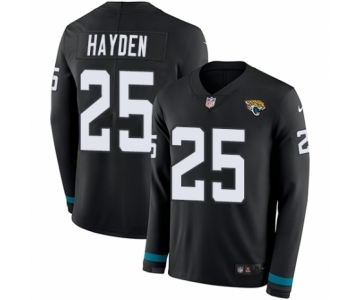 Men's Nike Jacksonville Jaguars #25 D.J. Hayden Limited Black Therma Long Sleeve NFL Jersey