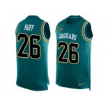 Men's Nike Jacksonville Jaguars #26 Marqueston Huff Limited Teal Green Player Name & Number Tank Top NFL Jersey