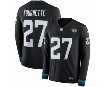 Men's Nike Jacksonville Jaguars #27 Leonard Fournette Limited Black Therma Long Sleeve NFL Jersey