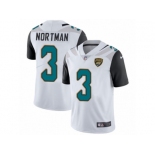 Men's Nike Jacksonville Jaguars #3 Brad Nortman White Vapor Untouchable Limited Player NFL Jersey