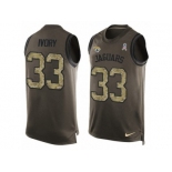 Men's Nike Jacksonville Jaguars #33 Chris Ivory Limited Green Salute to Service Tank Top NFL Jersey