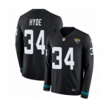 Men's Nike Jacksonville Jaguars #34 Carlos Hyde Limited Black Therma Long Sleeve NFL Jersey