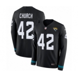 Men's Nike Jacksonville Jaguars #42 Barry Church Limited Black Therma Long Sleeve NFL Jersey