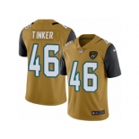 Men's Nike Jacksonville Jaguars #46 Carson Tinker Limited Gold Rush NFL Jersey