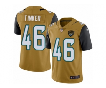 Men's Nike Jacksonville Jaguars #46 Carson Tinker Limited Gold Rush NFL Jersey