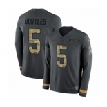 Men's Nike Jacksonville Jaguars #5 Blake Bortles Limited Black Salute to Service Therma Long Sleeve NFL Jersey