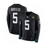 Men's Nike Jacksonville Jaguars #5 Blake Bortles Limited Black Therma Long Sleeve NFL Jersey