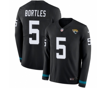 Men's Nike Jacksonville Jaguars #5 Blake Bortles Limited Black Therma Long Sleeve NFL Jersey