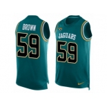 Men's Nike Jacksonville Jaguars #59 Arthur Brown Limited Teal Green Player Name & Number Tank Top NFL Jersey