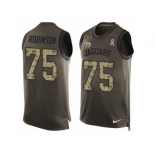 Men's Nike Jacksonville Jaguars #75 Cam Robinson Limited Green Salute to Service Tank Top NFL Jersey