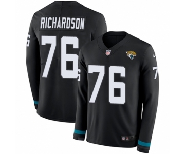 Men's Nike Jacksonville Jaguars #76 Will Richardson Limited Black Therma Long Sleeve NFL Jersey