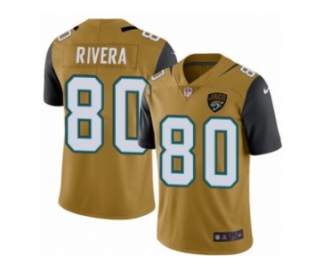 Men's Nike Jacksonville Jaguars #80 Mychal Rivera Limited Gold Rush NFL Jersey