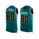 Men's Nike Jacksonville Jaguars #80 Mychal Rivera Limited Teal Green Player Name & Number Tank Top NFL Jersey