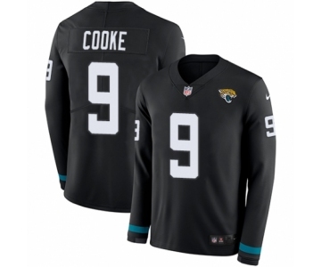 Men's Nike Jacksonville Jaguars #9 Logan Cooke Limited Black Therma Long Sleeve NFL Jersey