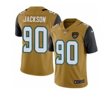 Men's Nike Jacksonville Jaguars #90 Malik Jackson Limited Gold Rush NFL Jersey