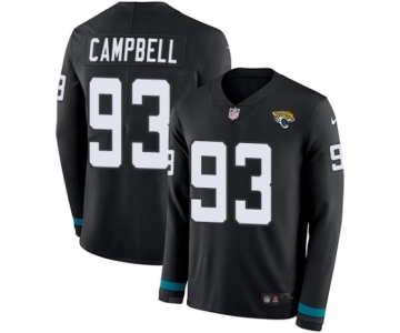 Men's Nike Jacksonville Jaguars #93 Calais Campbell Limited Black Therma Long Sleeve NFL Jersey