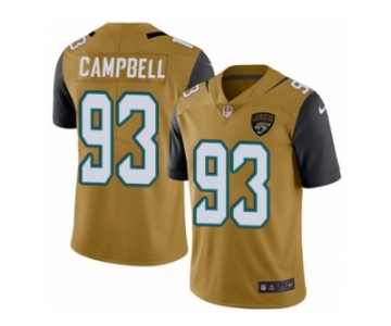 Men's Nike Jacksonville Jaguars #93 Calais Campbell Limited Gold Rush NFL Jersey