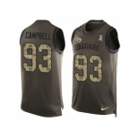 Men's Nike Jacksonville Jaguars #93 Calais Campbell Limited Green Salute to Service Tank Top NFL Jersey