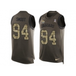 Men's Nike Jacksonville Jaguars #94 Dawuane Smoot Limited Green Salute to Service Tank Top NFL Jersey