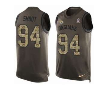 Men's Nike Jacksonville Jaguars #94 Dawuane Smoot Limited Green Salute to Service Tank Top NFL Jersey