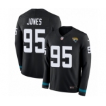 Men's Nike Jacksonville Jaguars #95 Abry Jones Limited Black Therma Long Sleeve NFL Jersey