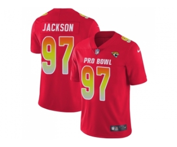 Nike Jacksonville Jaguars #97 Malik Jackson Red Men Stitched NFL Limited AFC 2018 Pro Bowl Jersey