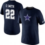 Emmitt Smith Dallas Cowboys Nike Player Name & Number T-Shirt Blue