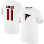 Mens Atlanta Falcons 11 Julio Jones Nike Player Name and Number T-Shirt White