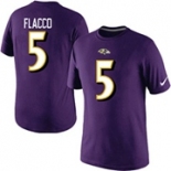 Nike Baltimore Ravens 5 Flacco Pride Name & Number T-Shirt- Purple