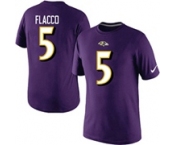 Nike Baltimore Ravens 5 Flacco Pride Name & Number T-Shirt- Purple