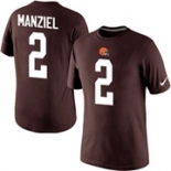 Nike Cleveland Browns #2 Johnny Manziel Pride Name & Number T-Shirt