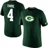 Nike Green Bay Packers #4 Brett Favre Name & Number T-Shirt - Green