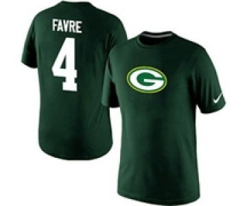 Nike Green Bay Packers #4 Brett Favre Name & Number T-Shirt - Green