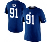 Nike Justin Tuck New York Giants #91 Replica Pride Name & Number T-Shirt - Royal Blue