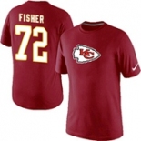 Nike Kansas City Chiefs 72 Eric Fisher Name & Number T-Shirt Red